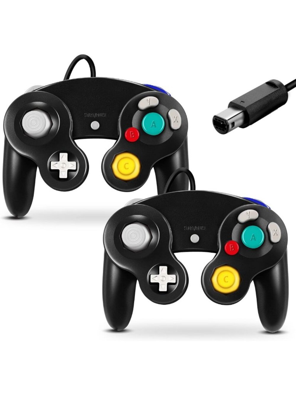 Classic Wired Game Controller for Wii & Gamecube - Black, 2-Pack Gaming Set